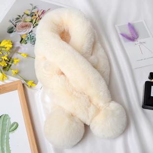 女士小围巾韩系氛围感秋冬毛绒加厚保暖围脖时尚 百搭高级感配饰