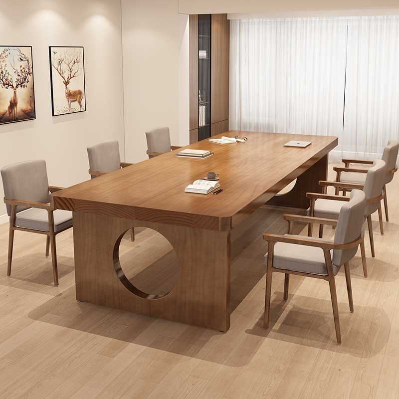 全实木现代简约家用书桌电脑桌 原木办公桌学习桌阅读桌一桌多用