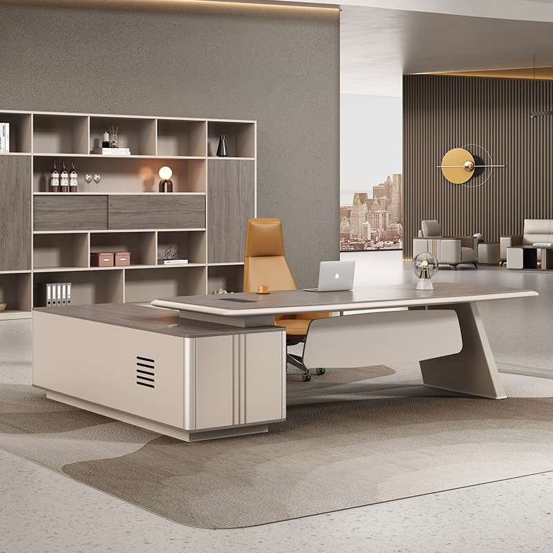 轻奢老板桌办公桌简约现代董事长总裁桌经理大班台办公室桌椅组合