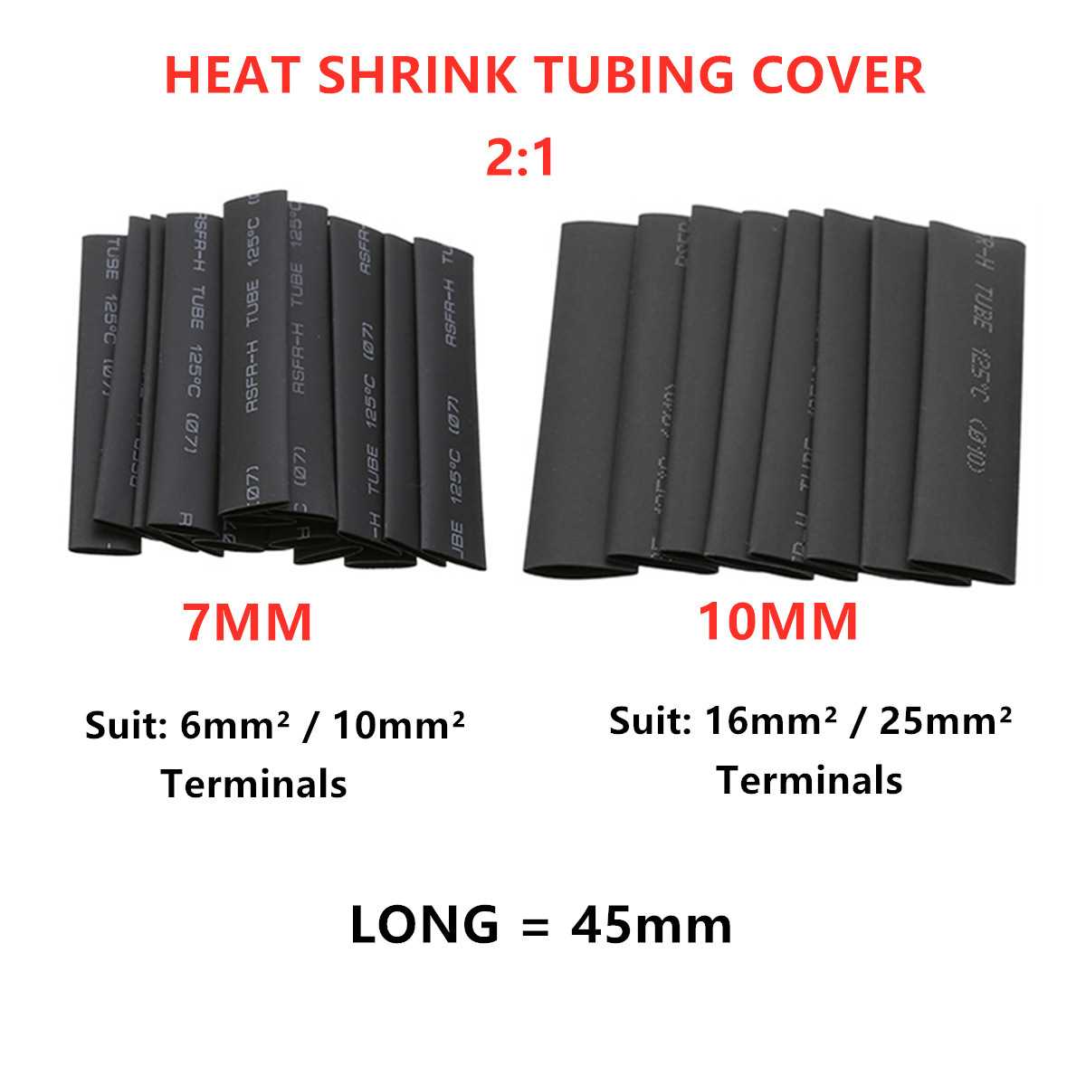 跨境220pcs窥口铜管端子SC接线端子100PCS+120PCS铜鼻子热缩管