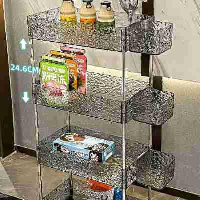 零食小推车置物架客厅厨房亚克力多层可移动床头落地多功能收纳架