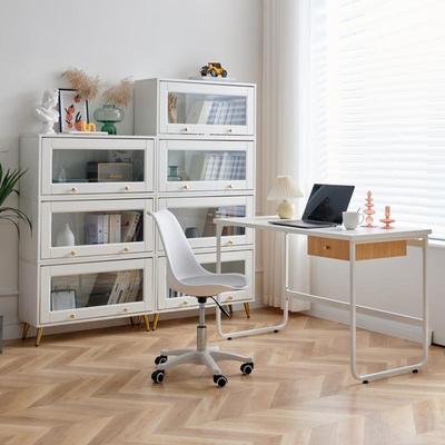 *玻璃门实木书柜自由组合书架轻奢客厅展示柜家用落地置物储物防