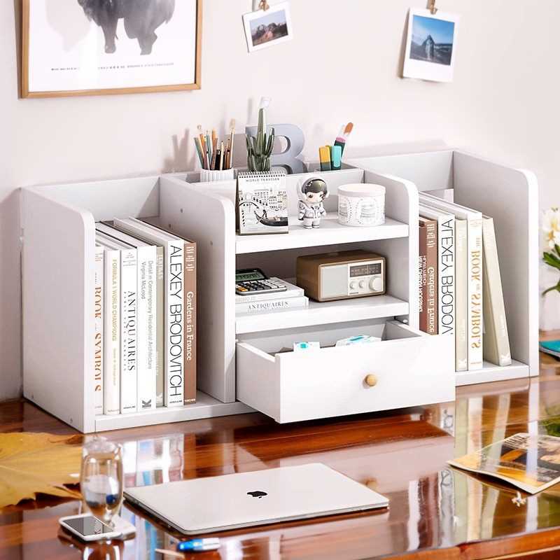 书架桌面上简易小书柜家用学生书桌收纳储物架分层办公桌面置物架