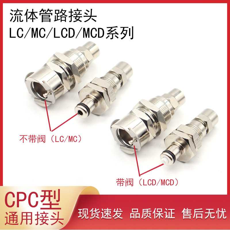 CPC型穿板快拧公母金属流体管路连接快速接头 LCD12004 LCD12006