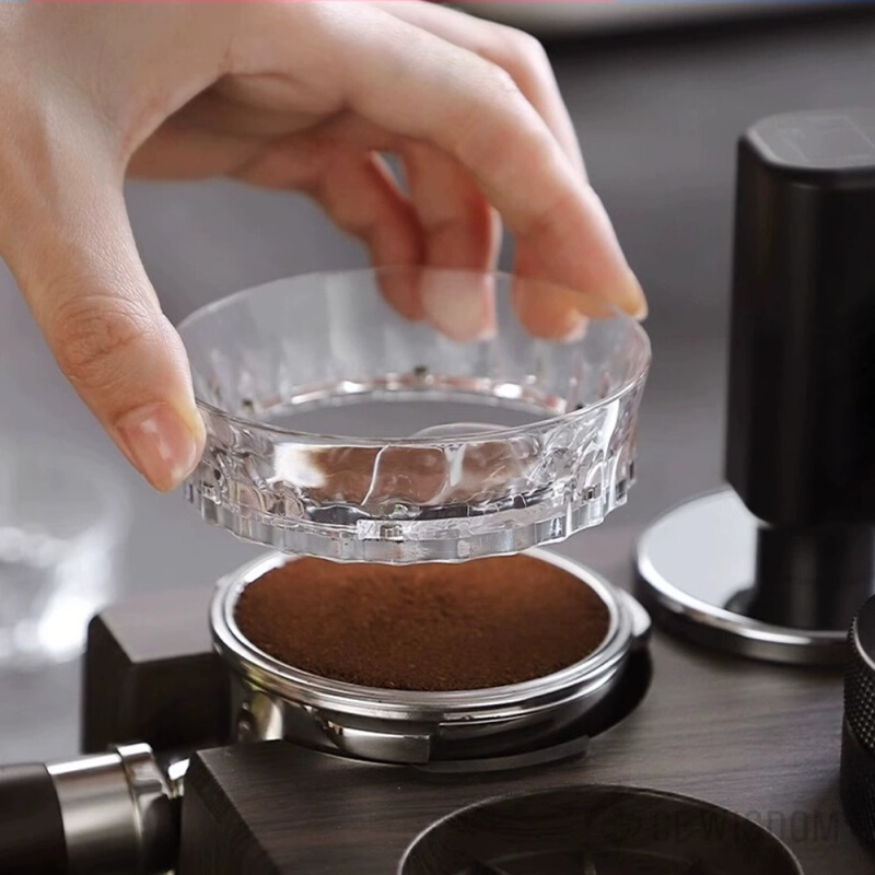 磁吸51/58mm通用透明防飞粉圈接粉环一体意式咖啡机手柄布粉器