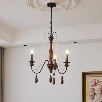 美式乡村复古木艺餐厅灯饰创意法式卧室铁艺客厅会所复古民宿吊灯