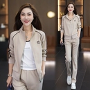 新款 外套洋氣寬松顯瘦中老年兩件套 女2025春季 媽媽休閑運動服套裝