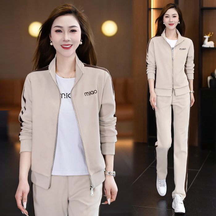 2025春季新款休閑運(yùn)動套裝女裝洋氣韓版減齡時尚寬松春秋季兩件套