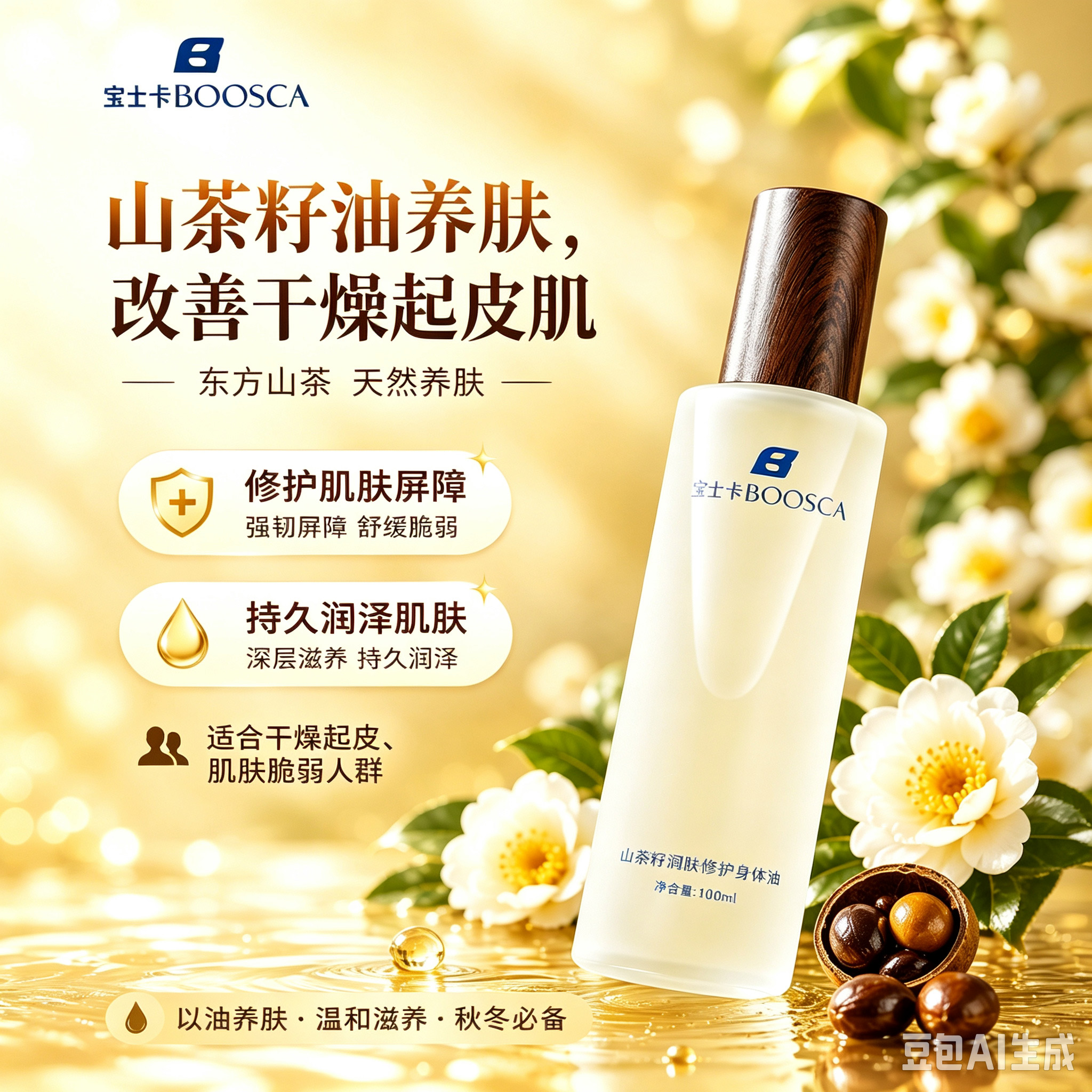 BOOSCA修护干燥起皮身体油嫩肤油