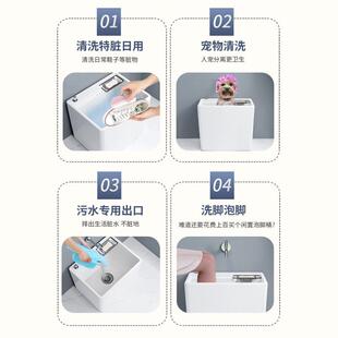 多种尺寸台控一键排水洗 折扣价 家用陶瓷拖把池卫生间阳台方款