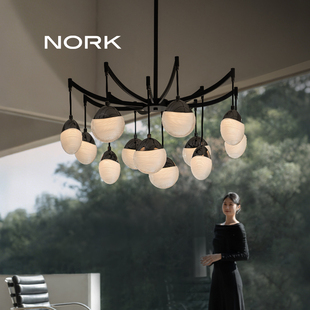 诺克月光珠客厅吊灯大厅主灯大气轻奢高级感圆形餐桌灯智能餐厅灯