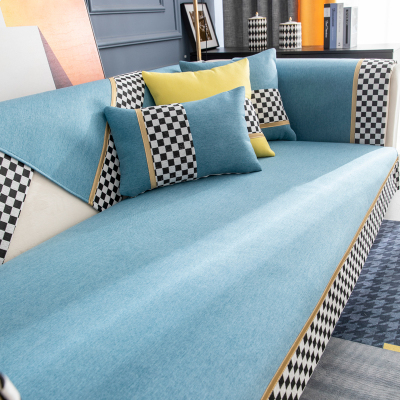 棉麻沙发垫四季i通用防滑沙发套罩简约现代坐垫子靠背垫布扶手盖