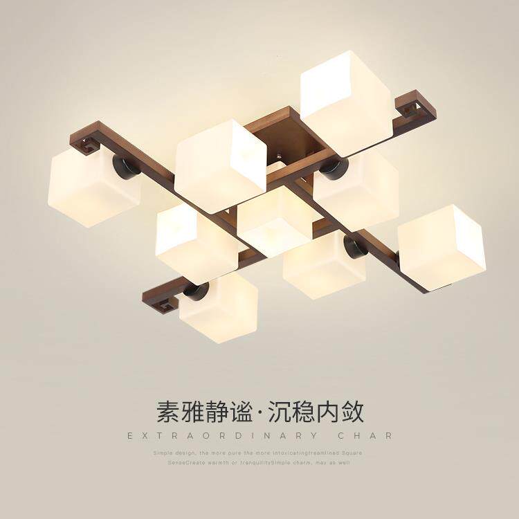 北欧吸顶灯客厅灯现代简约大气实木卧室灯温馨新中式大厅餐厅灯