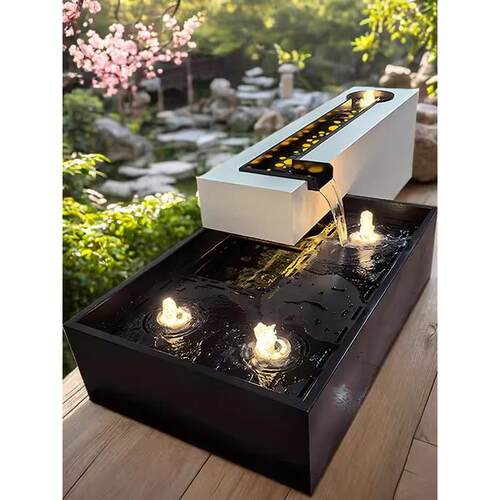 定制不锈钢喷泉、泉水、鱼塘、花园四合院、自循环流水、财富饰品