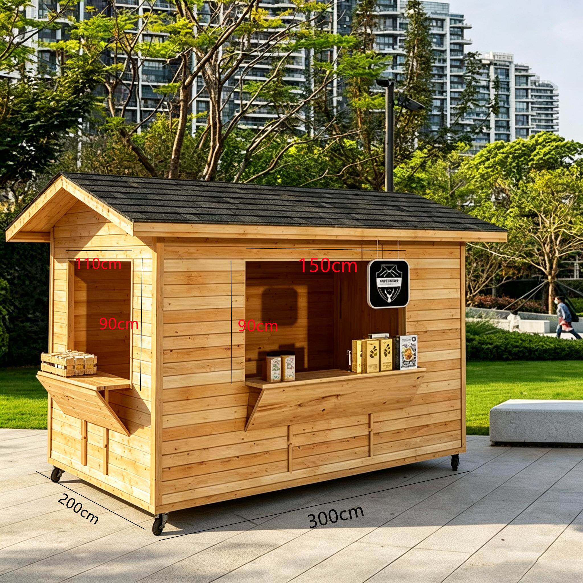 户外木屋可移动售货亭小型别墅摆摊屋拆装园林民宿景区定制保安亭