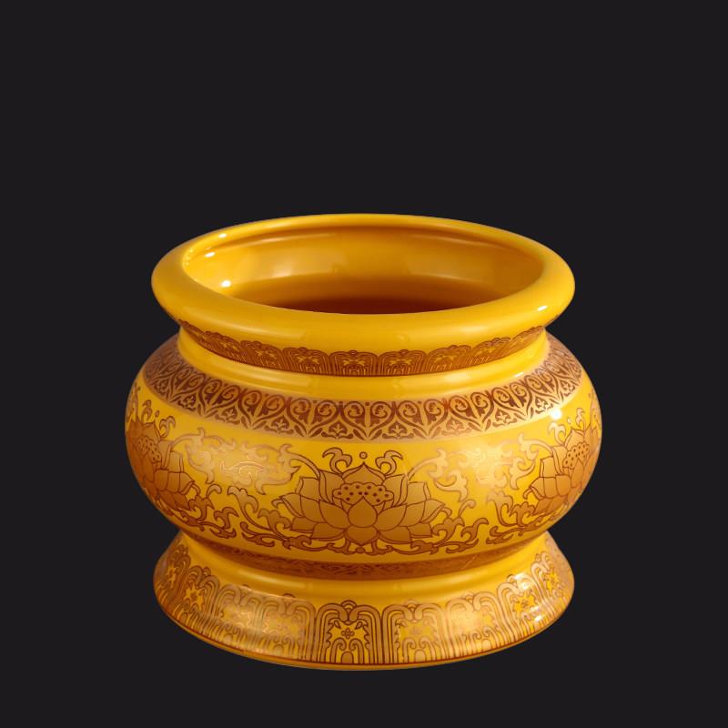 佛具用品供佛家用陶瓷供奉碗寺庙大号无字香薰炉佛堂10英寸插香炉