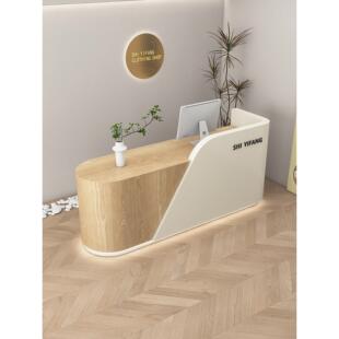 原木风美容院吧台服装店女装口腔诊所接待台养生馆医院前台收银台