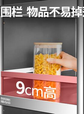 304不储锈KVB置钢物架收纳架落地多层加厚厨房物锅子式带围栏微波