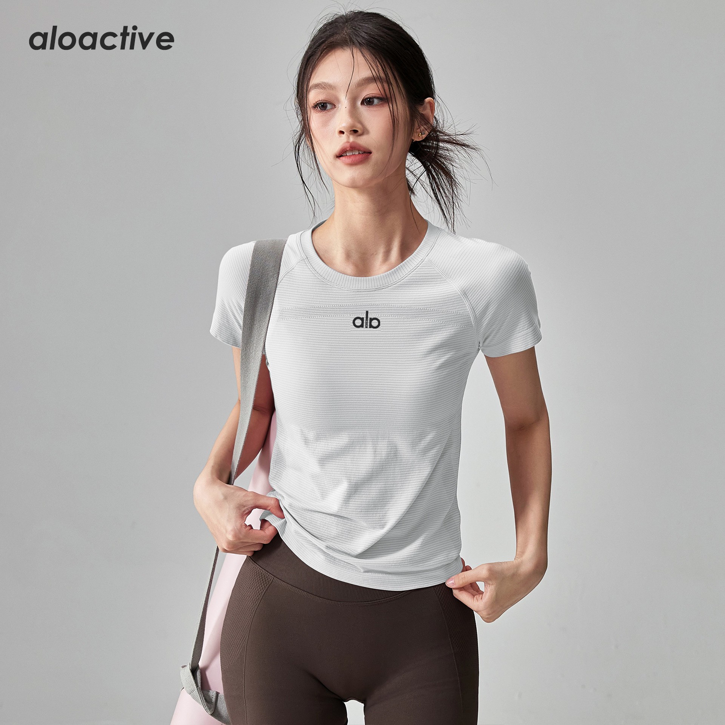 aloactive速干显瘦运动瑜伽T恤女图片