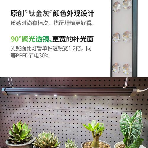 绿植生长灯块根龙舌兰鹿角蕨热植全光谱彷太阳光灯长条植物补光灯