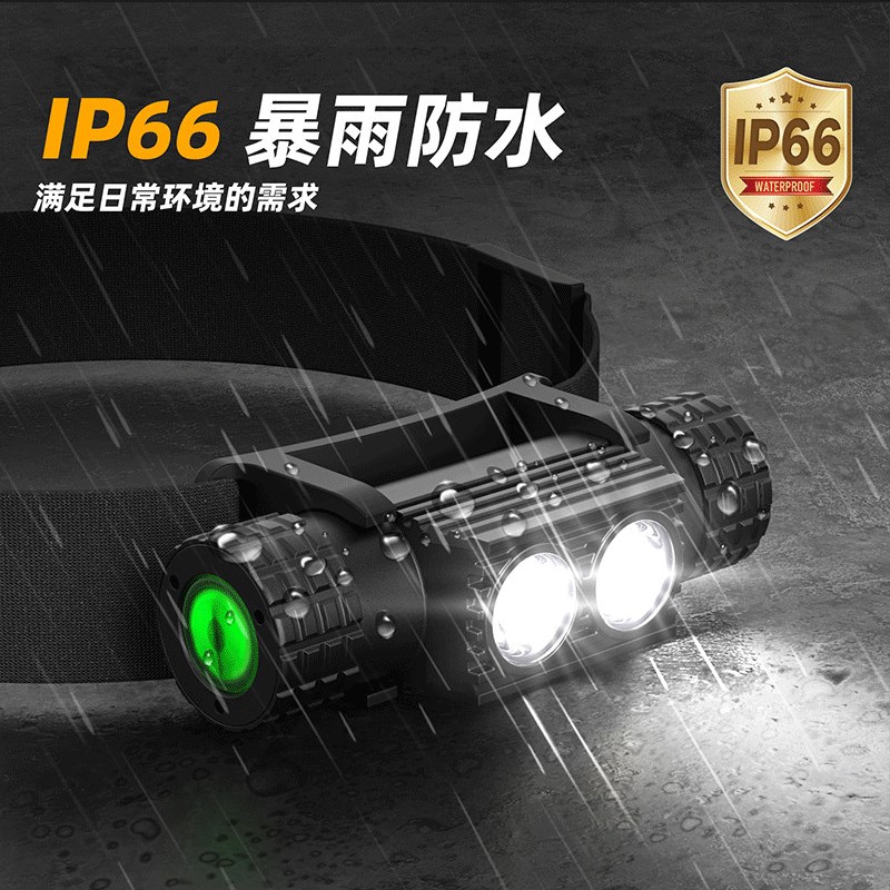原装H02A防水夜钓迷你头灯白光充电超亮头戴式照明灯钓鱼超长续航