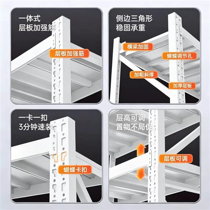 80cm宽工业重型货架多层超强承重仓储置物架快递展示架超市储物架