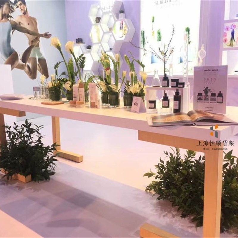 化妆品手机体验台电脑数码展示桌陈列台科技展览厅中岛展示台烤漆