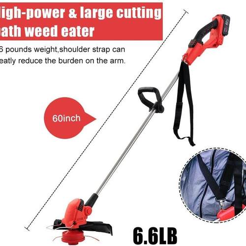 园艺工具锂电池充电式工业电锯草坪大功率长杆手持除草无刷割草机