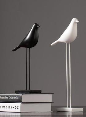 北欧小鸟树脂摆件动物创意简约客厅电视柜样板间桌面家居软装饰品