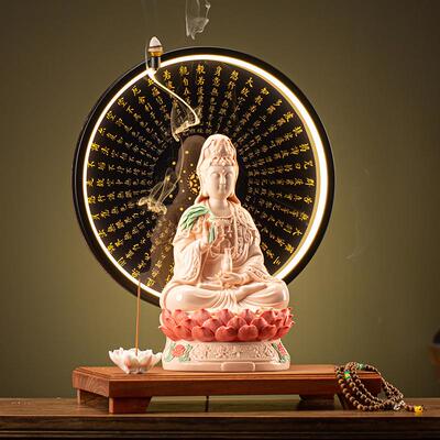 德化陶瓷坐莲南海观音菩萨佛像客厅家用供奉观世音菩萨观音像摆件