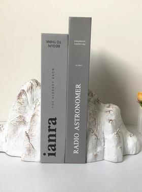 简约现代创意摆件 个性办公室云山书档书靠装饰 树脂工艺品摆件