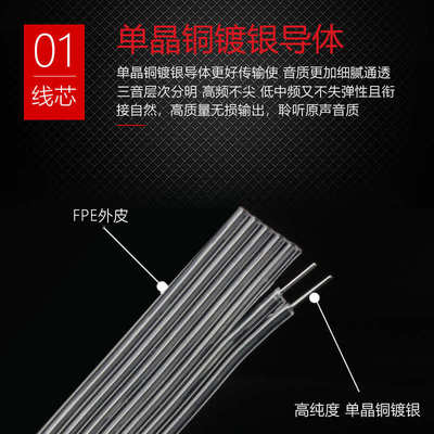音乐丝带发烧级音响喇叭线胆机功放纯单晶铜镀银HiFi主音箱连接线