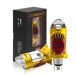 双光远近一体前 摩托车射灯 M01J直插款 高亮H4双透镜汽车led大灯