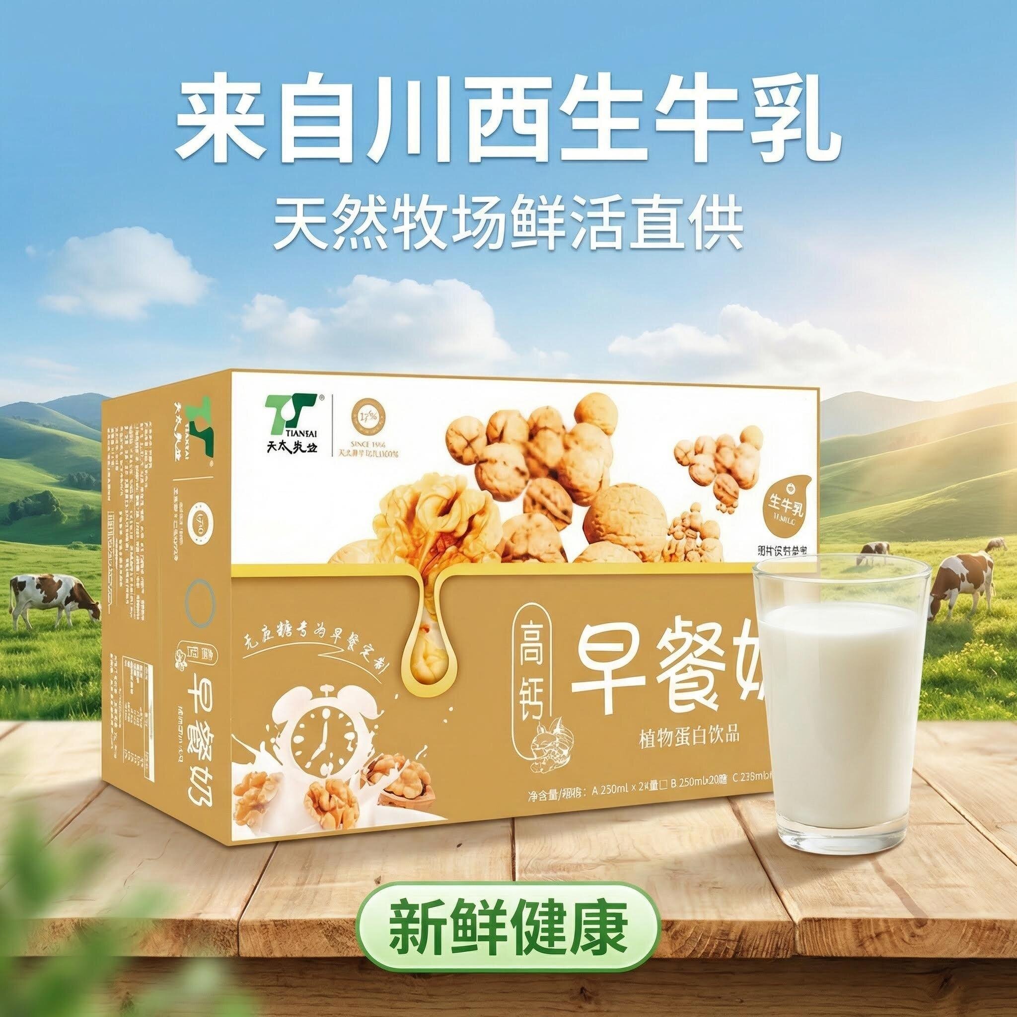 核桃花生奶老人儿童营养早餐奶高钙整箱24盒添加牛奶生牛乳饮品