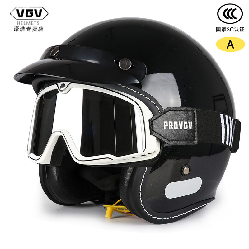 摩托车头盔男女四分之三夏季半盔