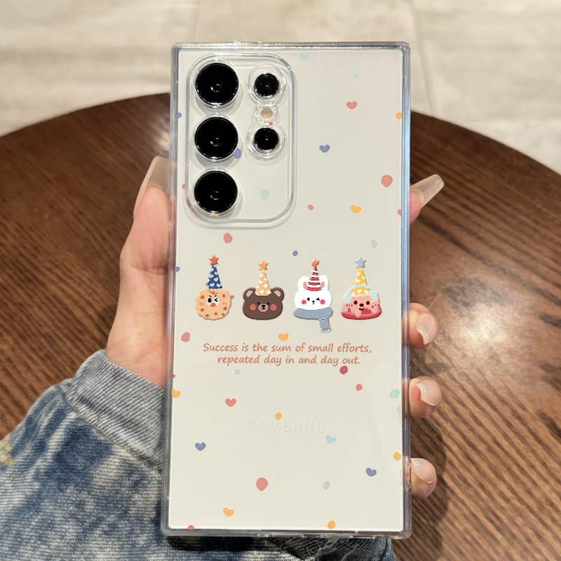 Galaxy适用三星s24ultra手机壳可爱小动物超薄s23全包s22s21防摔EF透明ultra硅胶个性+创意plus时尚s20直边套