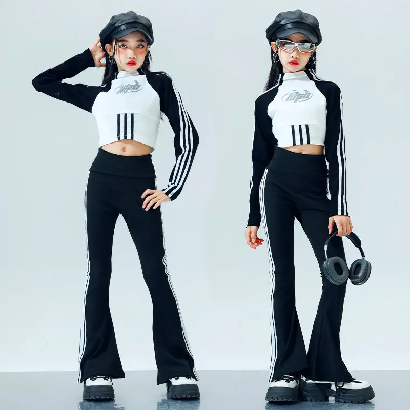 女童爵士舞拉丁舞紧身显瘦套装