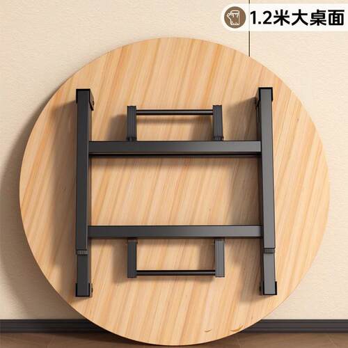 圆桌家用小户型1米2带转盘圆形餐桌简易10人饭桌餐厅食堂餐饮商用