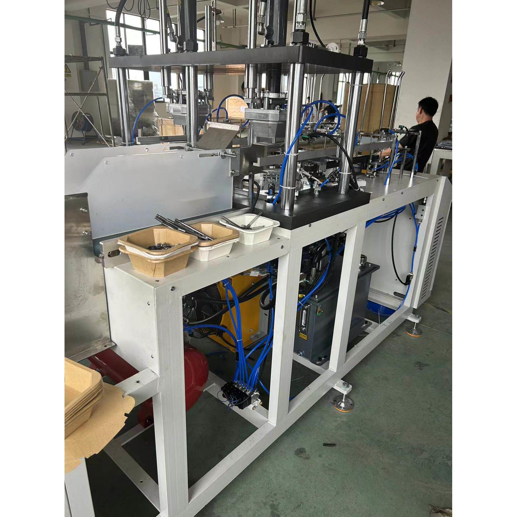 八角淋膜餐盒机热烫双工位纸盒成型机外卖打包盒机性能速稳定