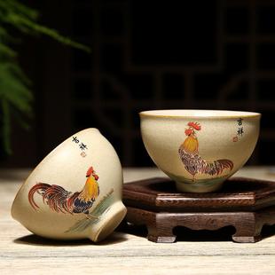 鸡缸杯德化羊脂玉鸡公陶瓷杯茶杯品茗杯主人杯个人杯功夫茶具