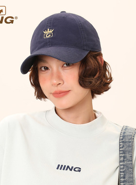 IIING 鸭舌帽女夏藏蓝色帽子女2025新款加大加深软顶方圆脸棒球帽