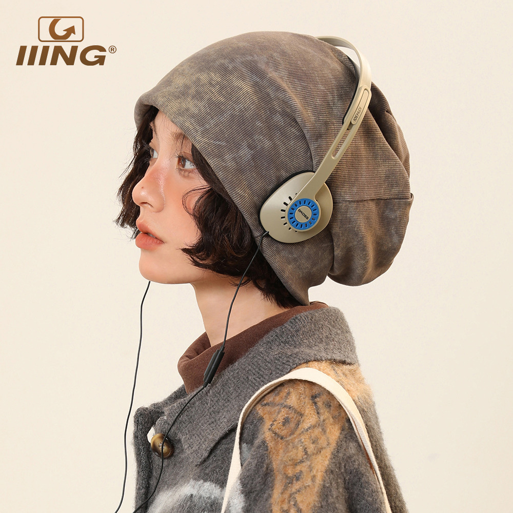 纯色扎染针织堆堆帽显脸小