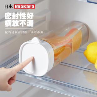 日本冷水壶家用带茶滤耐高温果汁凉水杯密封防漏塑料泡茶壶茶罐