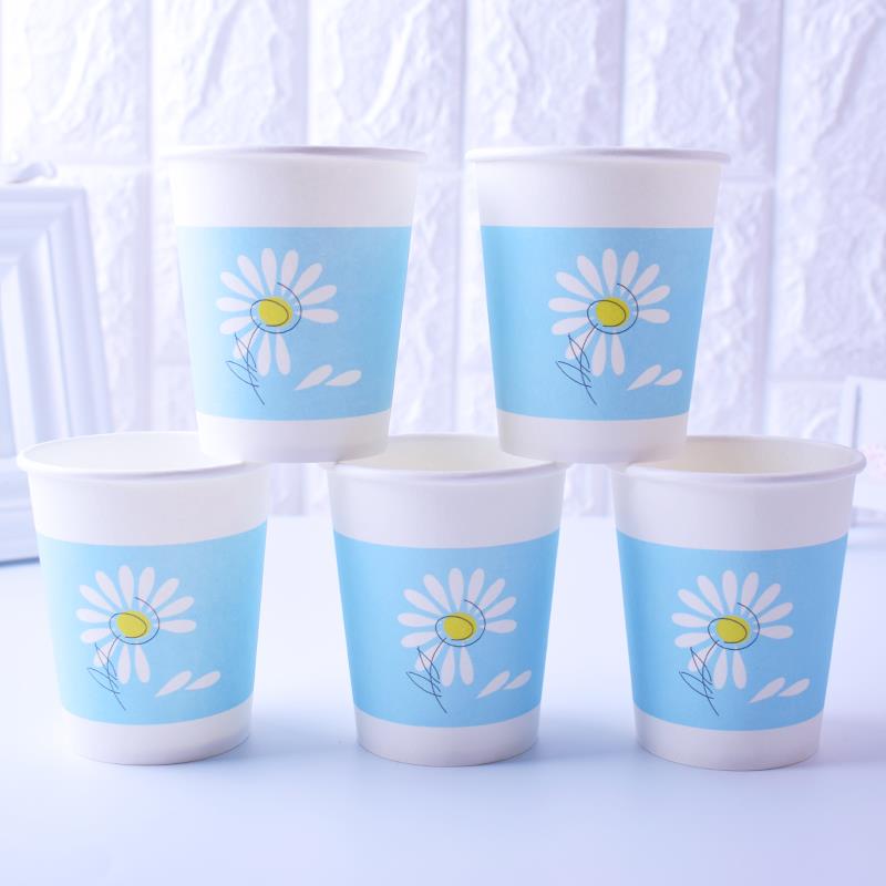 包邮加厚一次性纸杯家用商务办公茶水杯子可定订做400只纸杯240ml