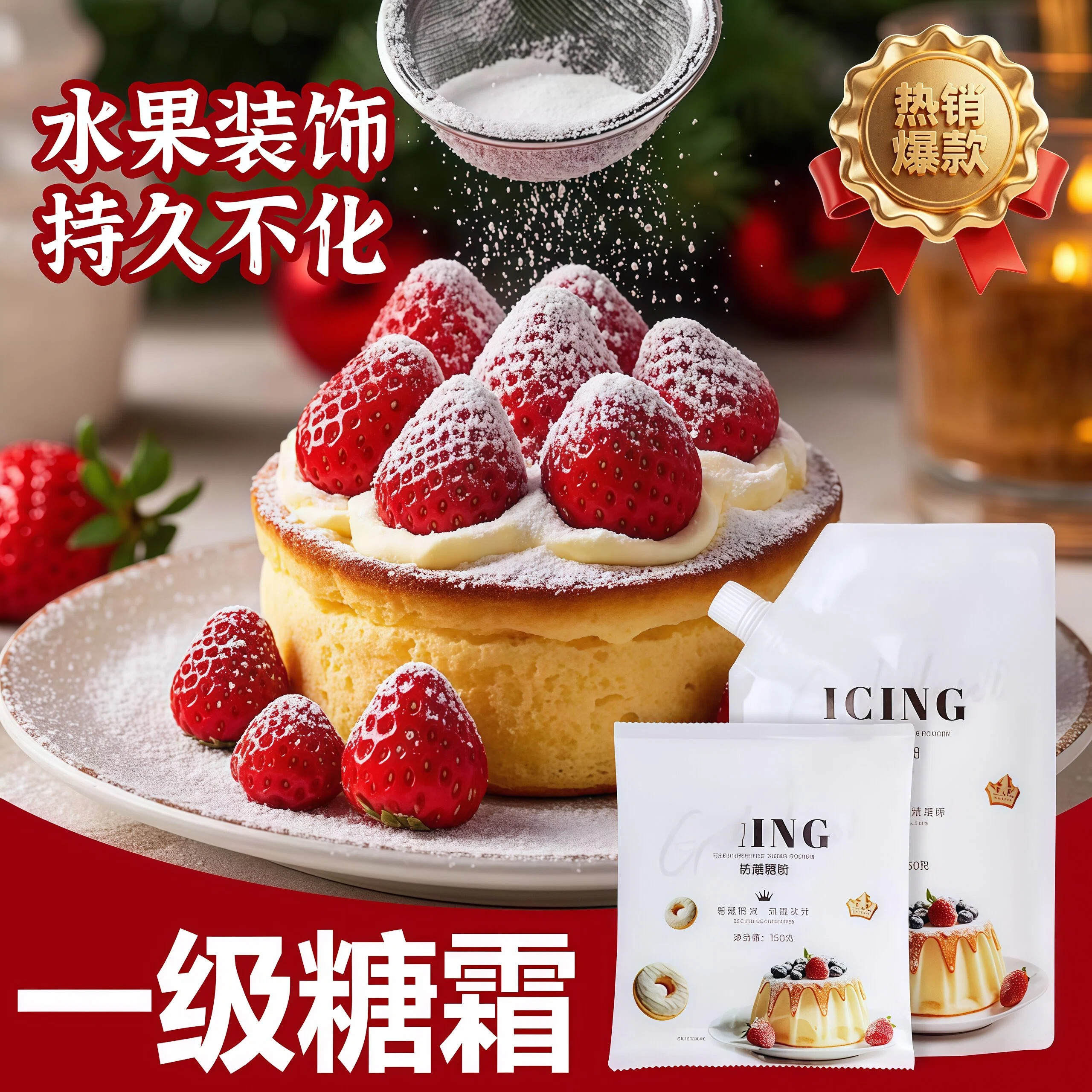 糖霜烘焙专用官方旗舰店糖粉糖霜白糖细砂糖蛋糕预拌粉撒粉小包装