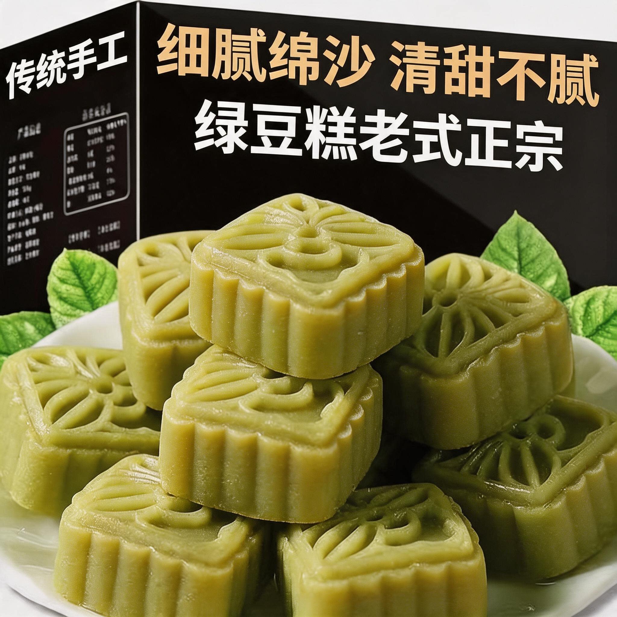 绿豆糕老式正宗官方旗舰店上海老字号清甜不腻绿豆糕独立小包装