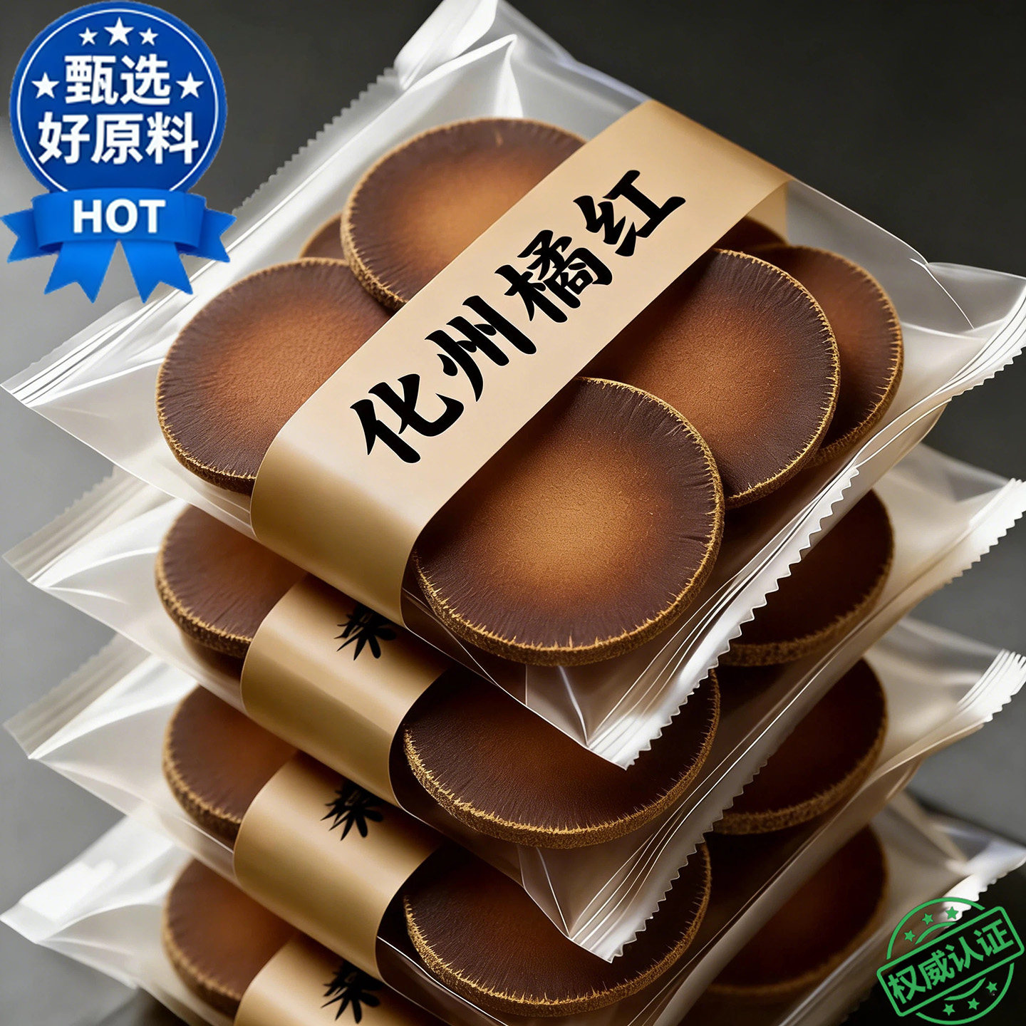 正宗化州橘红官方旗舰店八仙果非橘红含片罐装泡茶250g陈化橘红片