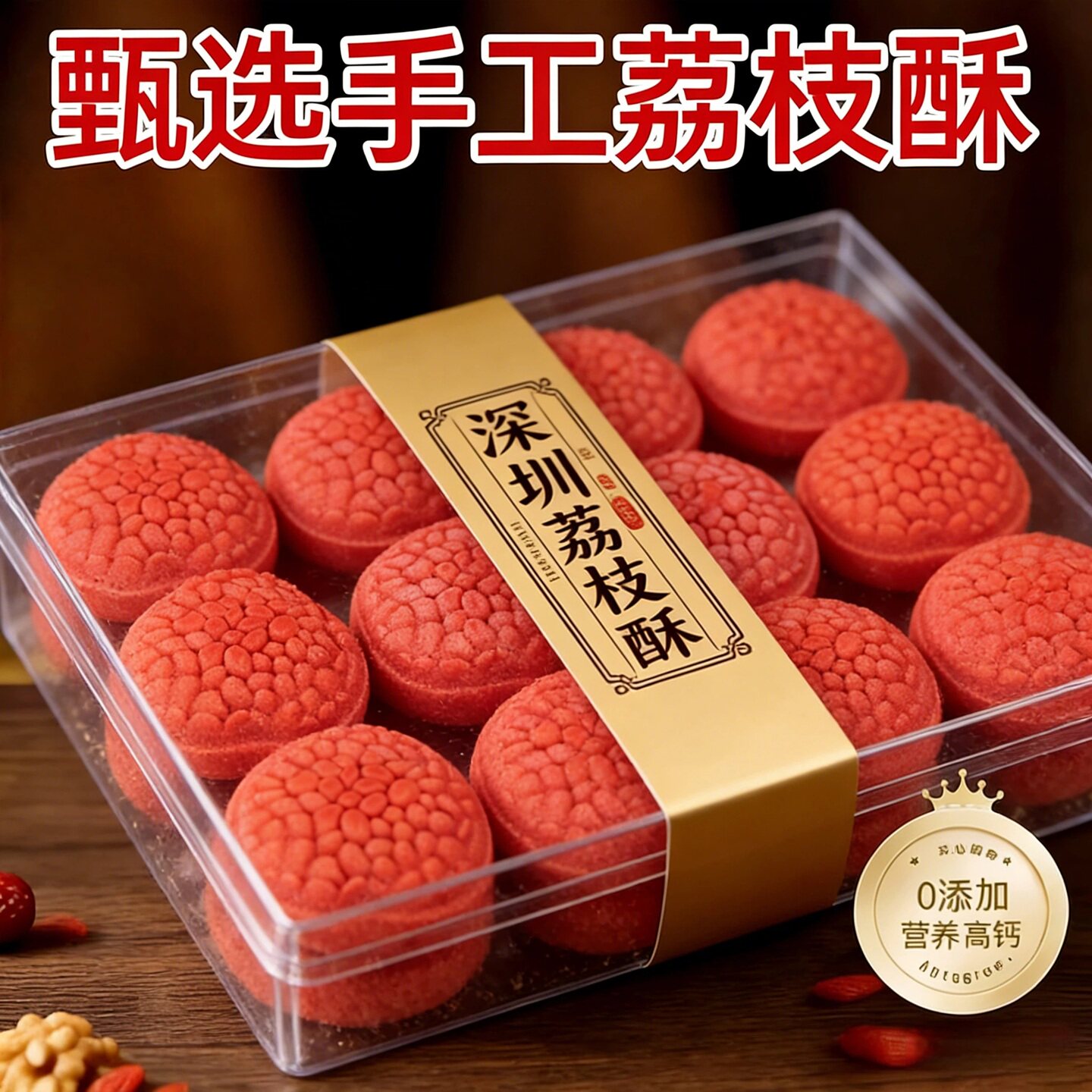 深圳荔枝酥官方旗舰店无添加糖早餐孕妇传统糕点小吃零食独立包装