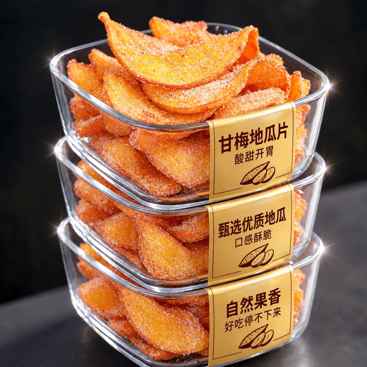 甘梅地瓜片原切薄脆红薯片甜咸香酥脆儿童休闲零食正品官方旗舰店