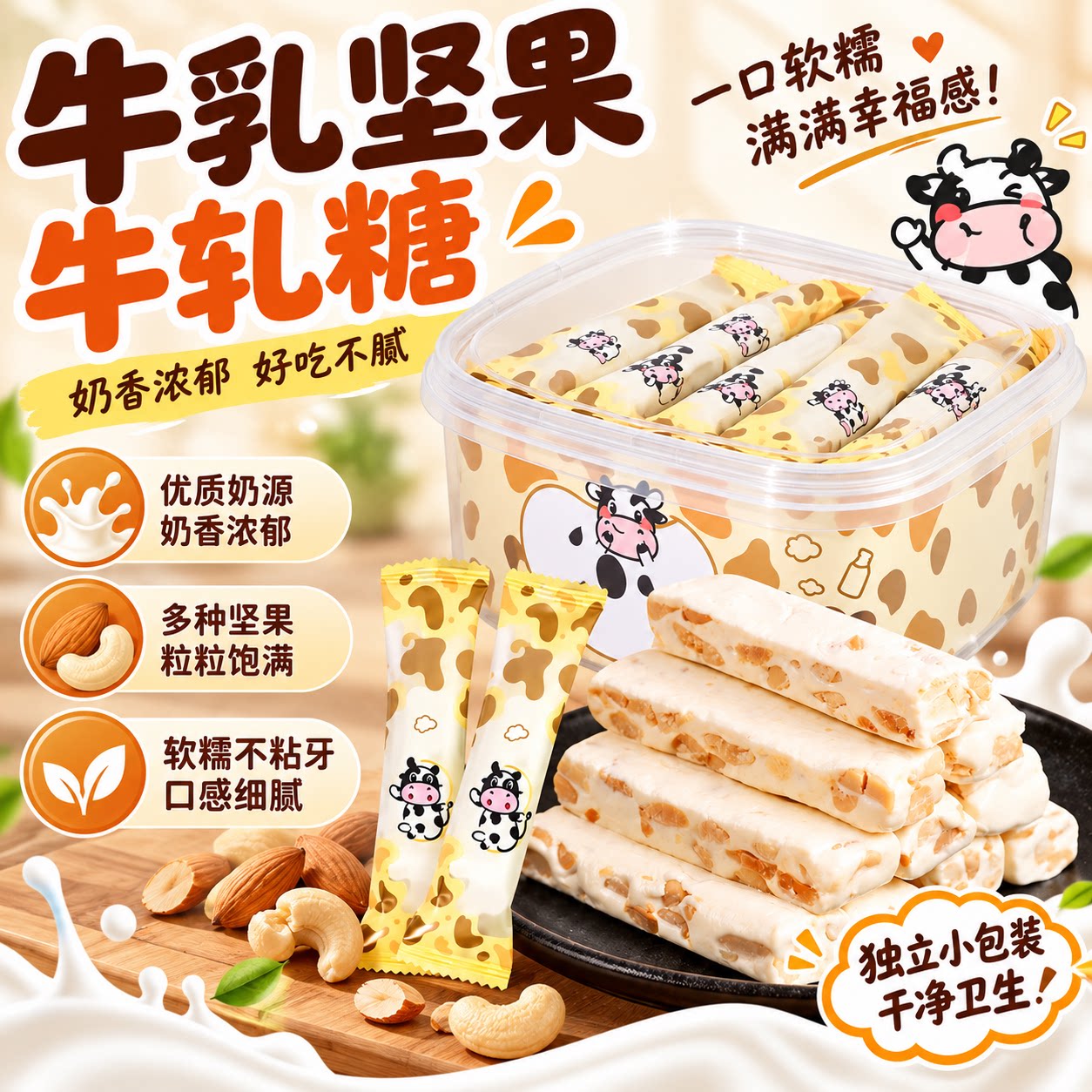 花生牛轧糖老式正宗软糖奶味童年小吃零食排行榜第好一吃名旗舰店